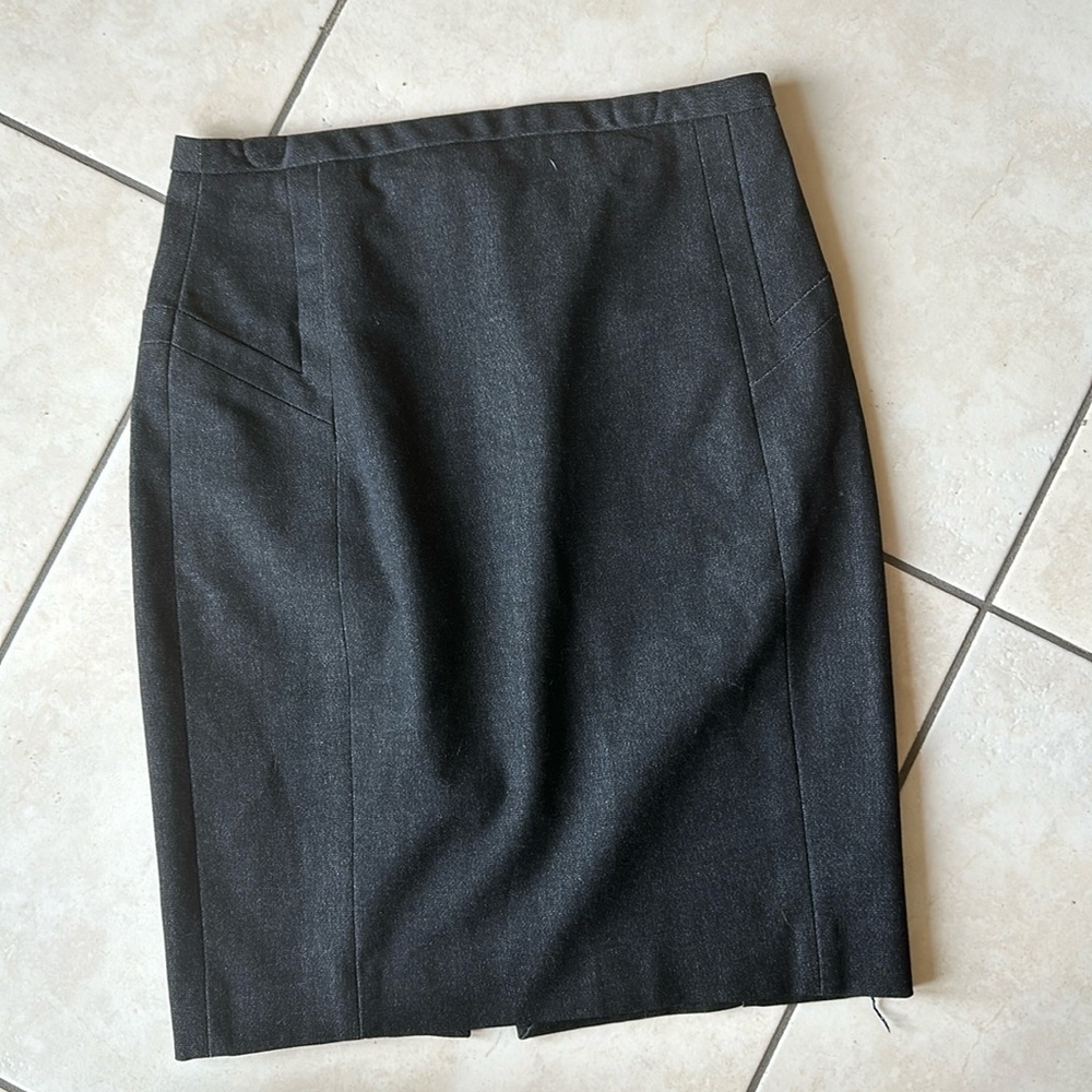Charcoal gray pencil skirt